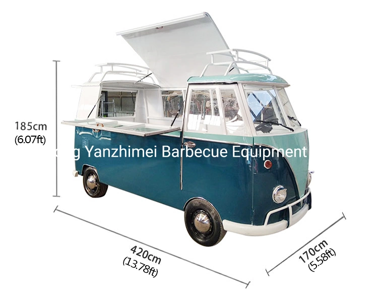 Coffee Food Cart Camper Van Mobile Pizza Trailer Electric Truck Mobile Bar Ice Cream Food Truck Bus for Sale