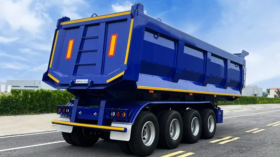 China Factory 80t Zhong Zhen Han Jiang Tipper Truck Transporter Trailer 